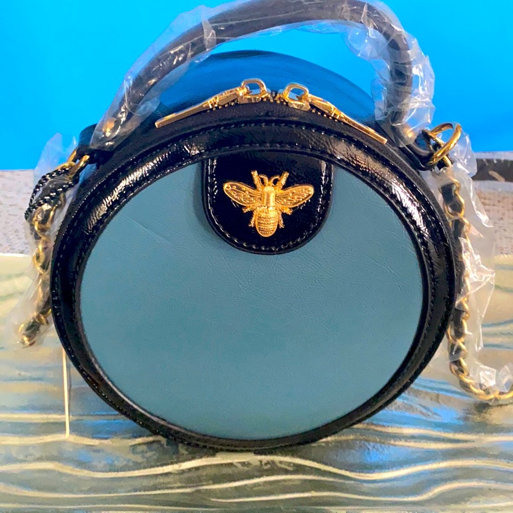 DIOPHY- New Light Black Bag Black Gold Accents.